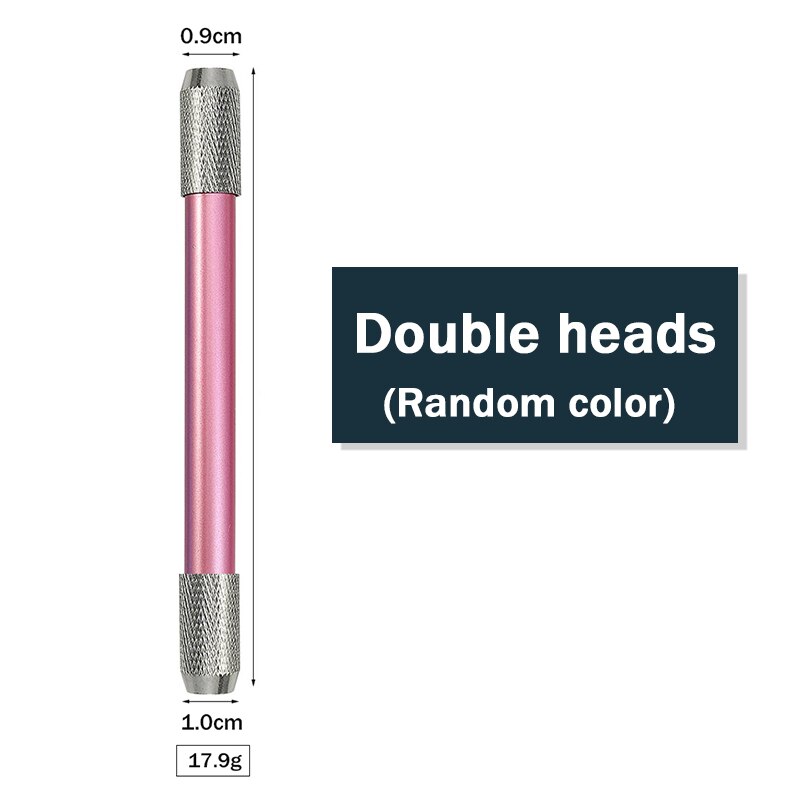 Single/Dual Head Pencil Extender Holder Adjustable Round/Triangle/Hexagonal Pencils Connect Penholder Metal/Wood Extension Rod: Metal-double-1piece