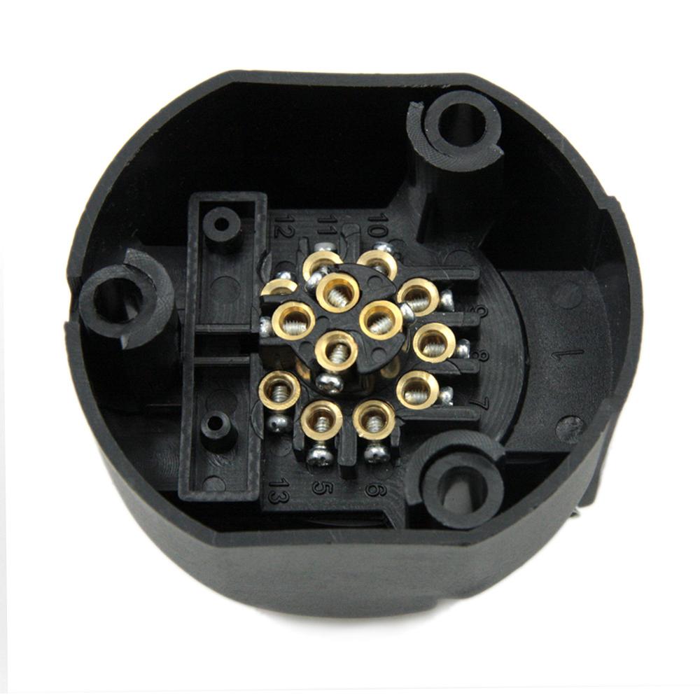 Tirol T22807P3 13-Pin Trailer Socket Voor Europa Zwart Frosted Materialen 13-Pole Tow Bar 12V Towing connector
