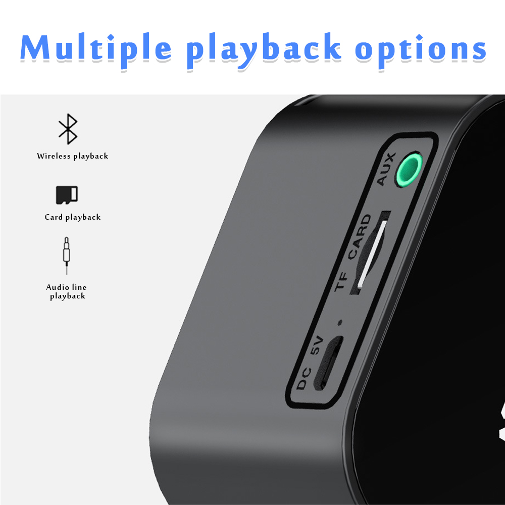 Multifunction Alarm Clock Mirror LED Alarm Clock Multifunction Wireless Bluetooth Music Player Electronic Digital Alarm Clock