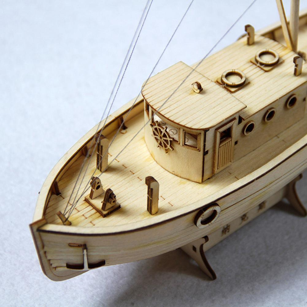 Skibs samling model diy kits træ sejlbåd 1:50 model legetøj fiskeri dekoration båd træ skala diy samlet