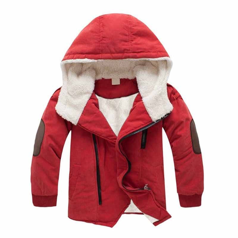 Chaqueta de terciopelo con capucha para niños, abrigo grueso de algodón, prendas de vestir de invierno, de Navidad, 2-10 años: B / 2T