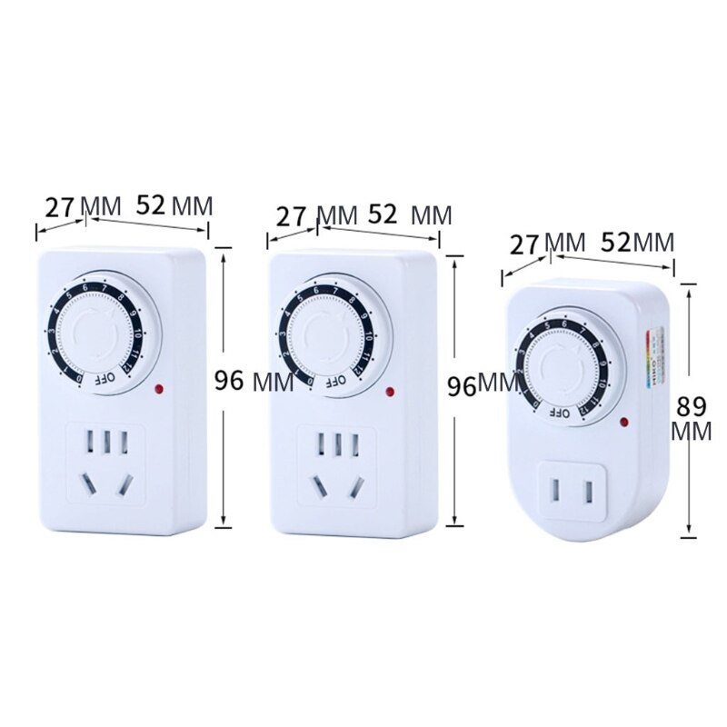 12/24 Hour Segment Timer Switch Energy Saver Plug Standard Size Hour Plug-in Timer Socket Set Programmable Time Control