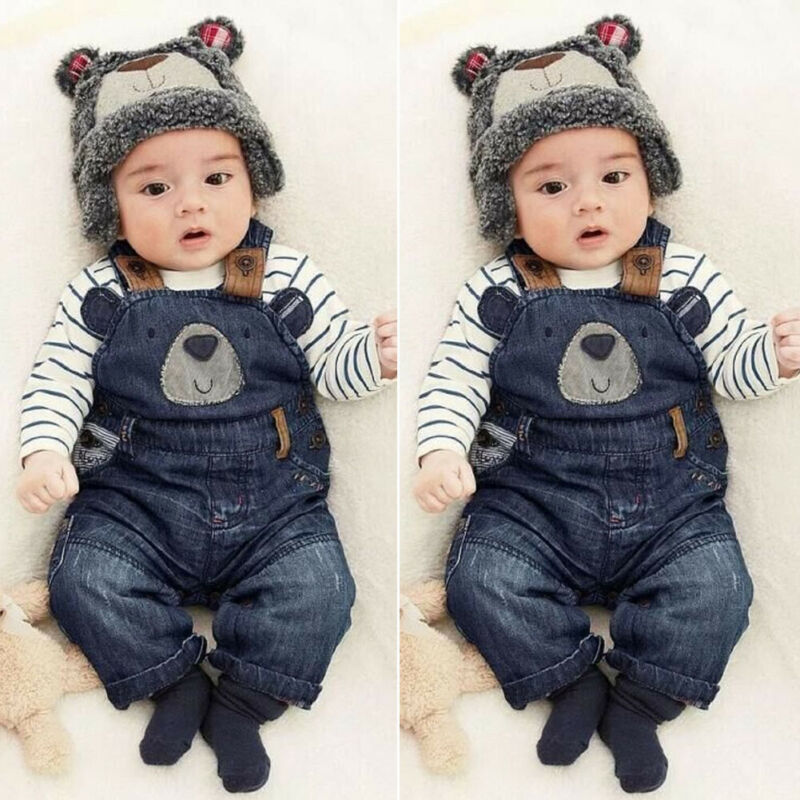 KIDSCOOL SPACE Kleine Meisje Jongen Jean Overalls, Peuter gescheurd Denim Leuke Slimme Broek,Lichtblauw,2-3 jaar
