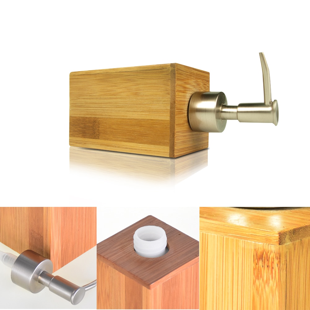 Conteneur pour distributeur de savon en bambou, accessoires pratiques, rangement désinfectant, Lotion, désinfectant, cuisine maison