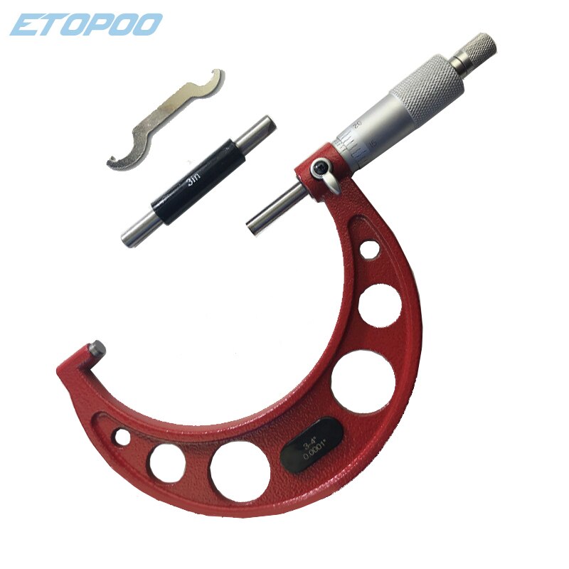 0.0001" 3-4" Outside Micrometer Measuring Device Mechanical Gauges Micrometer Precision Tools