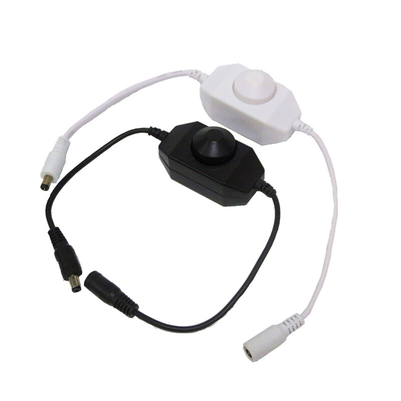 LED Dimmer Switch Brightness Adjust Controller for 2835 3014 3528 5050 5730 5630 Single Color Strip Light DC 12V 24V Black/White