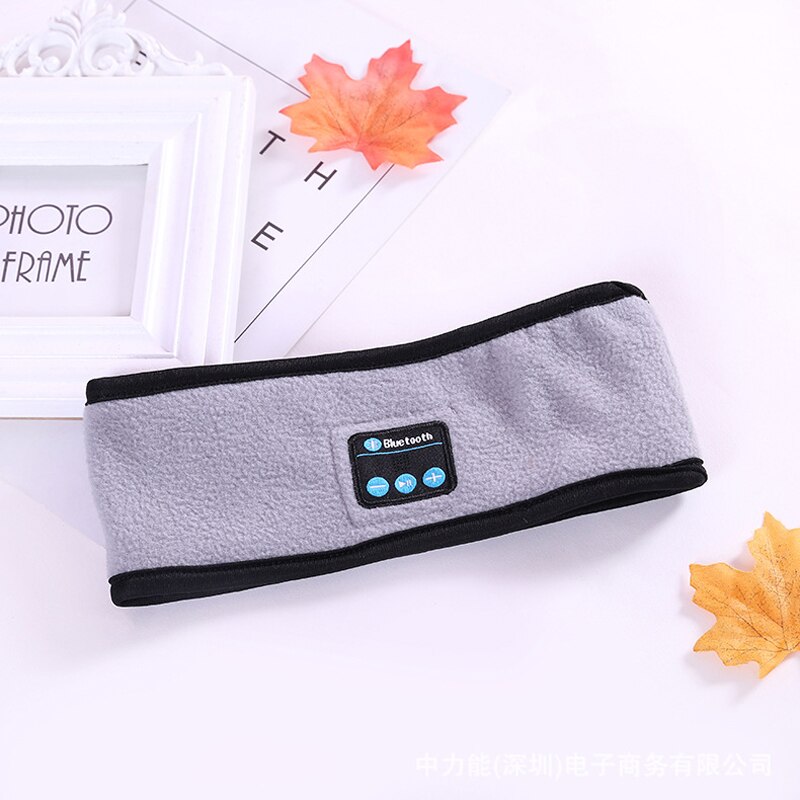 Bluetooth muziek hoofdband gebreide slaap hoofddeksels hoofdtelefoon luidspreker headset afneembare sportheadset hoofdband: Grijs