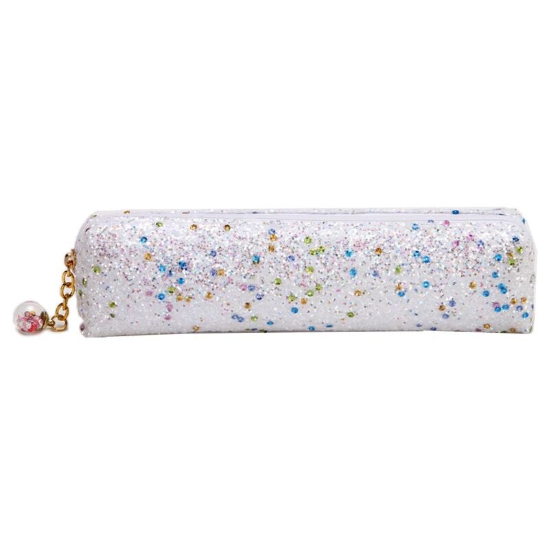 Estuche de lápices de lentejuelas Kawaii, caja de maquillaje escolar, artículos para la mochila del colegio, papelería, para estudiantes: F