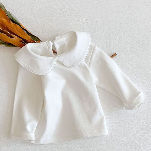 Engepapa Lente Herfst Baby Baby Meisjes Casual Tops Peuter Baby Meisjes T-shirt Lange Mouwen Katoenen Kinderkleding: 94110White / 3T-100