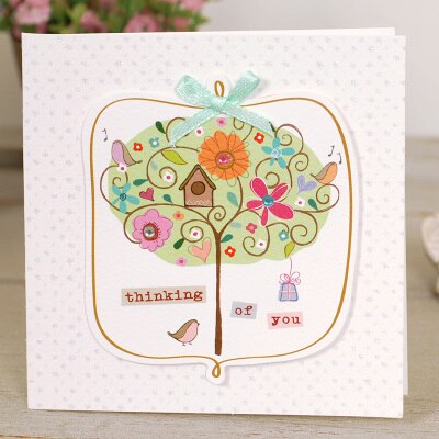 cute mini greeting cards square kids handmade birthday flower small cards for mother's day: MINI 1513 II 11