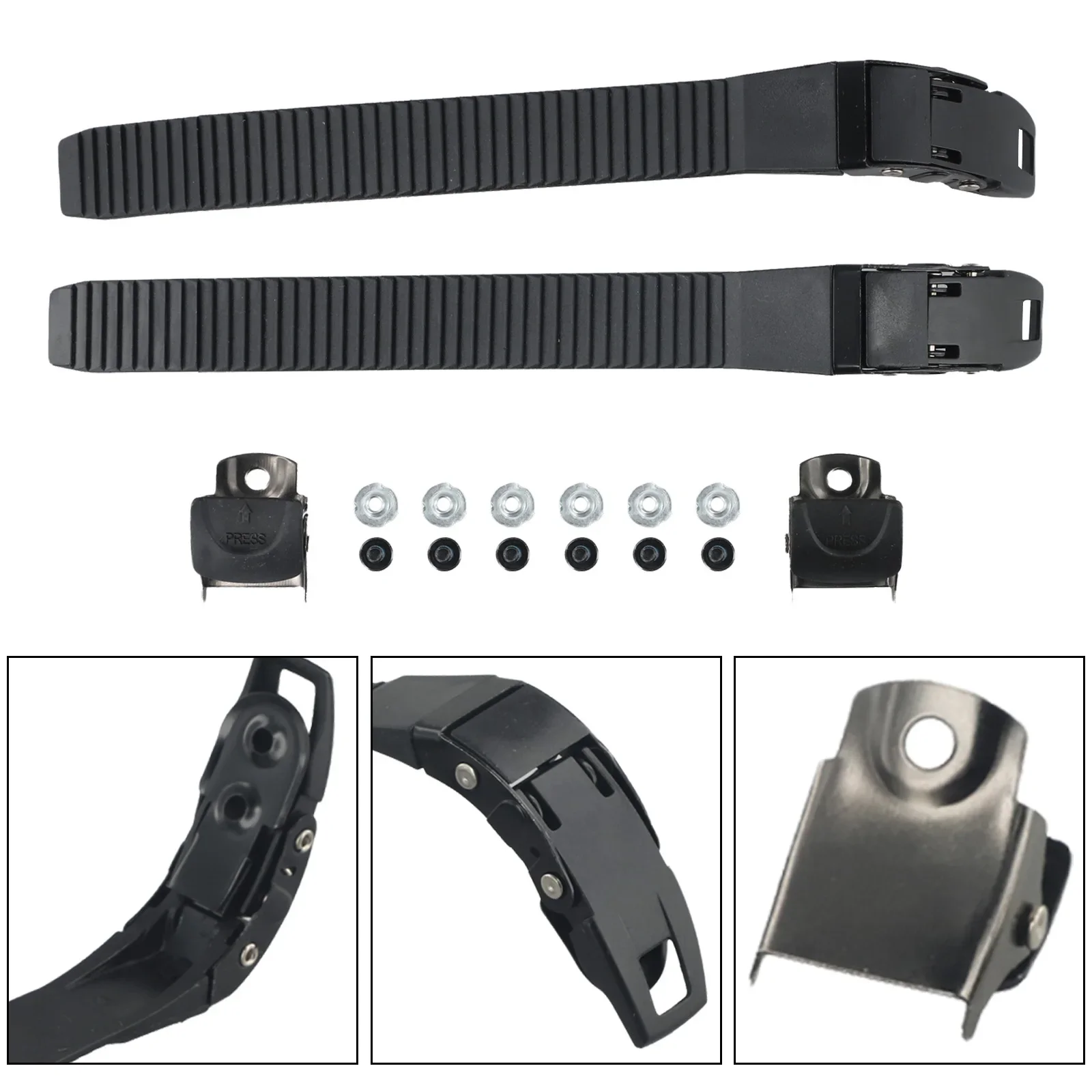 Nueva correa práctica patines Lnline zapato seguro zapatos Correa monopatín 210*22*5mm 30g accesorios plástico negro