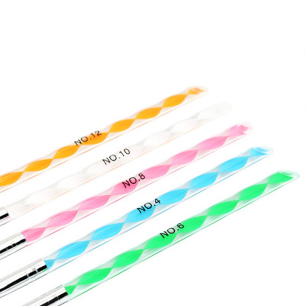 Nagelpinsel Set – 5 Stück, Größen 7–20 Mm – Für Nail Art, Streifen & Linien