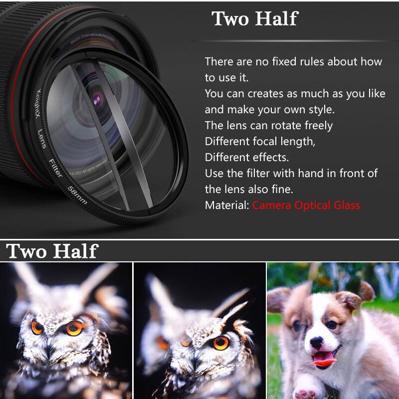 Knightx 58Mm Mobiele Telefoon Caleidoscoop Prisma Lens Filter Uv Cpl Nd Accessoires Fotografie Speciale Effecten Voor Iphone Android