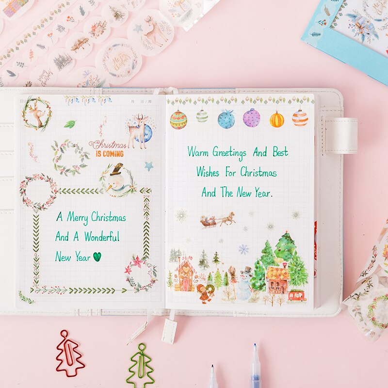 7.8cm * 2m bonito feliz natal série máscara fita scrapbooking decorativo washi fita diário caderno álbum diy artesanato crianças presente