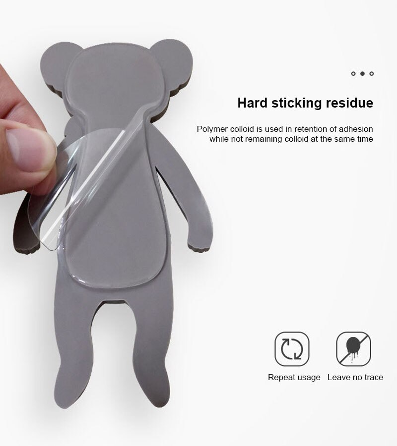 Gancho de pared perchero para nevera con forma de Animal, ganchos de cocina extraíbles, decoración para el hogar, gancho Adhesivo de pared plegable lavable