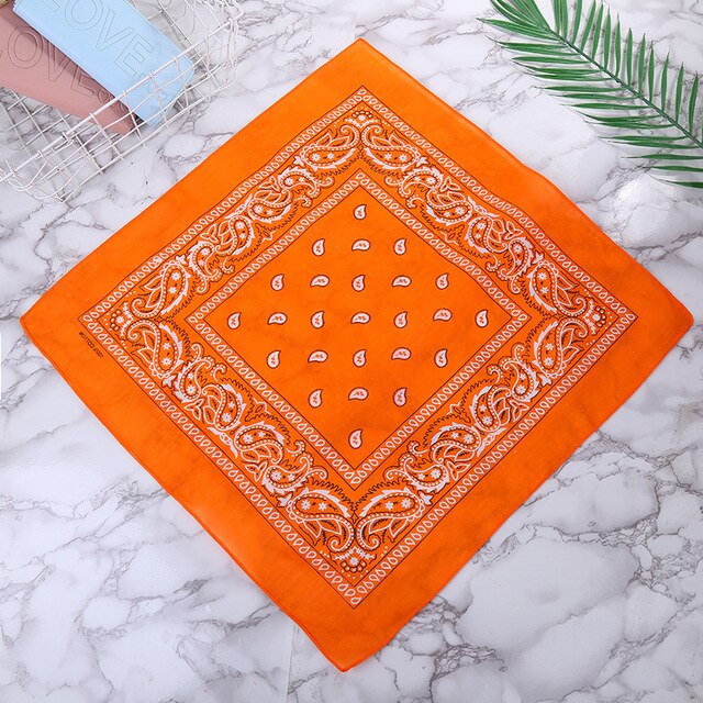 Oranje Bandana Mode Hoofddeksels Haarband Sjaal Pols Wraps Vierkante Sjaals Afdrukken Zakdoek Haaraccessoires Voor Vrouwen T3: 1pcs Orange