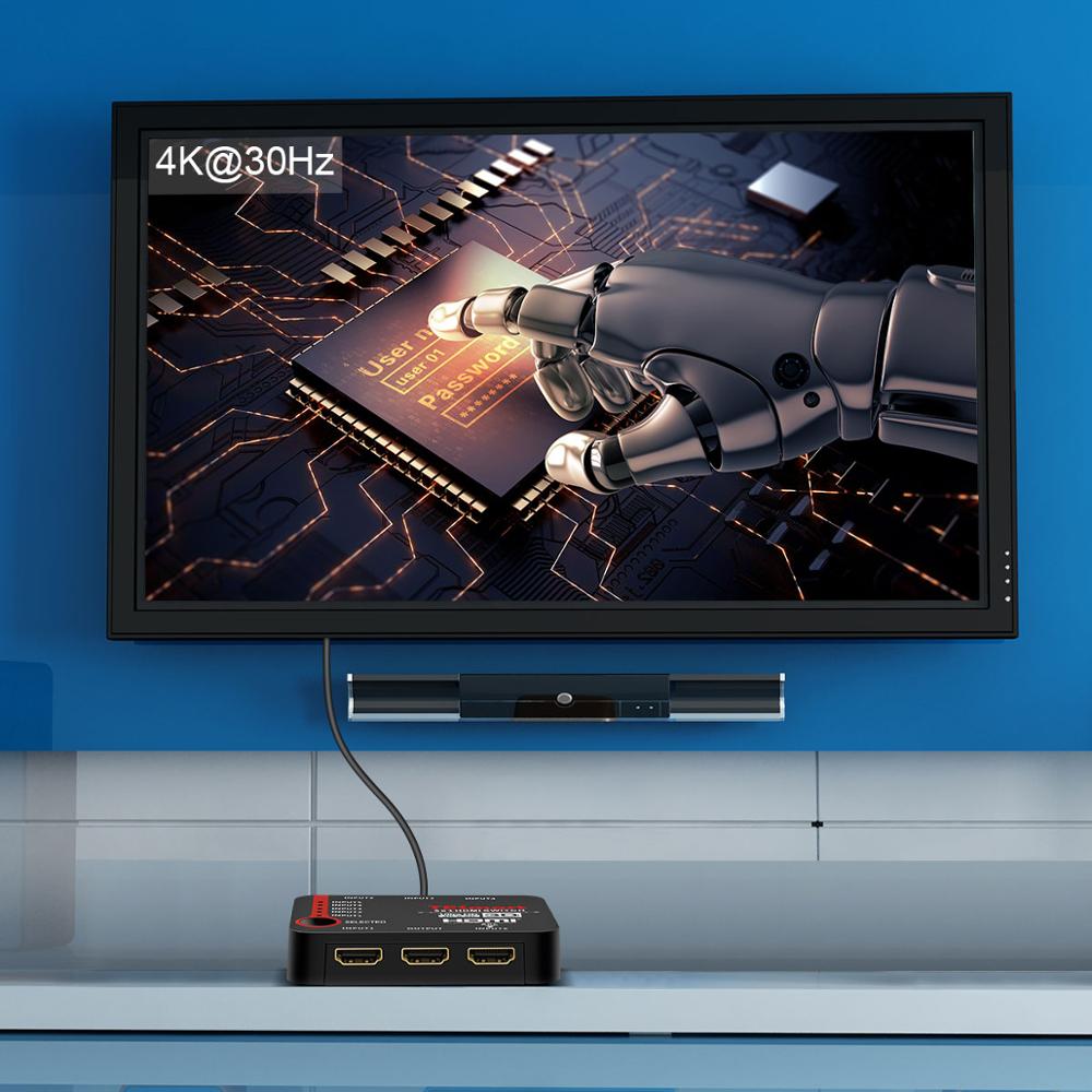 5 ports HDMI Switches 5 in 1 HDMI Switch HDMI Switch Splitter fulled support HDTV 3D 4K Black