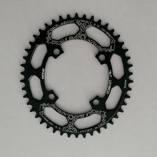 Deckas-plato ovalado BCD 104, platos y bielas de bicicleta de 40/42/44/46/48/50T de ancho y estrecho, 52 dientes, bandeja única, corona de estrellas para bicicleta de montaña: 46T Black