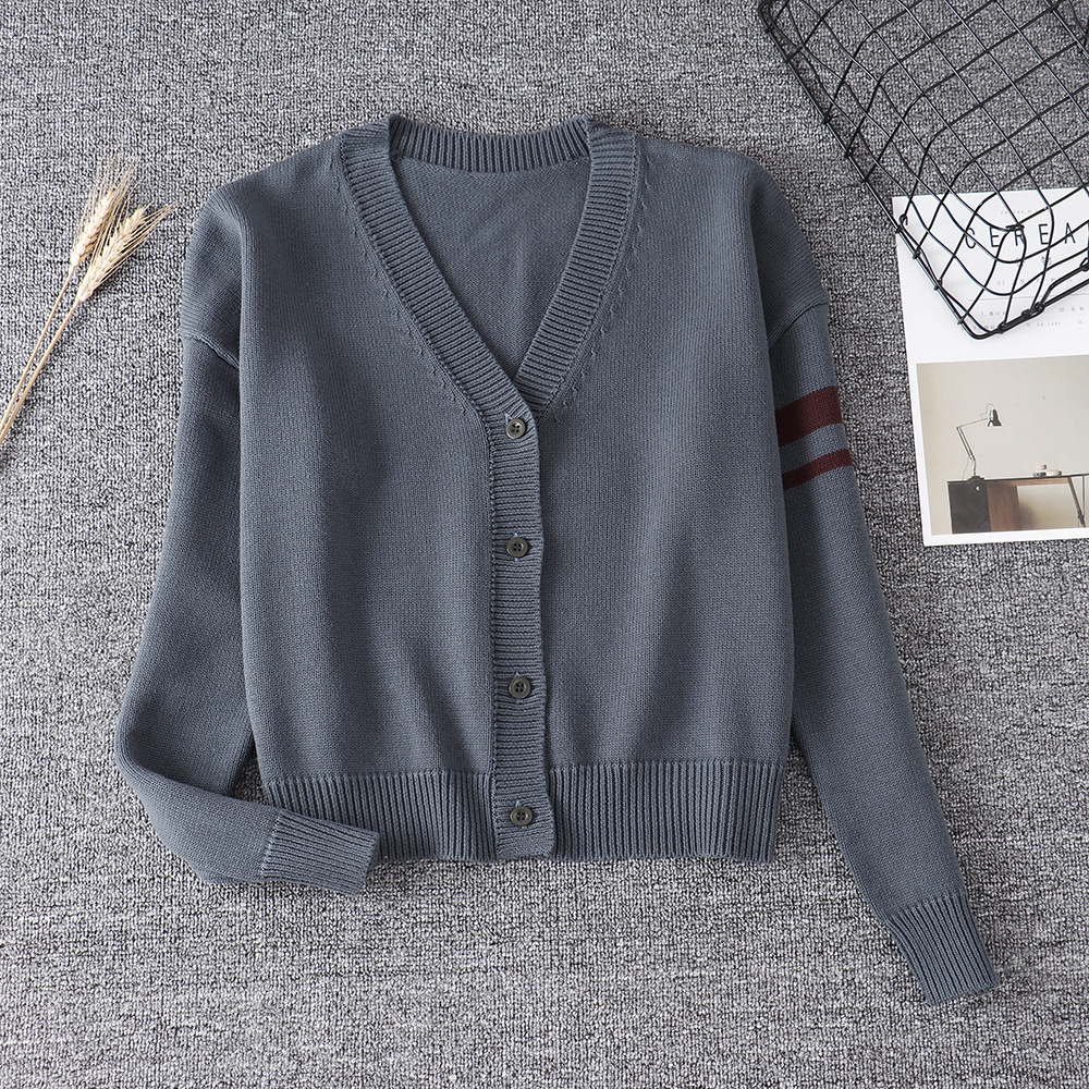 Sl efterår kvinders sweater strikvarer rød blød søster dejlige søde tegneserie japansk korea jk teenagere piger søde sweater cardigans