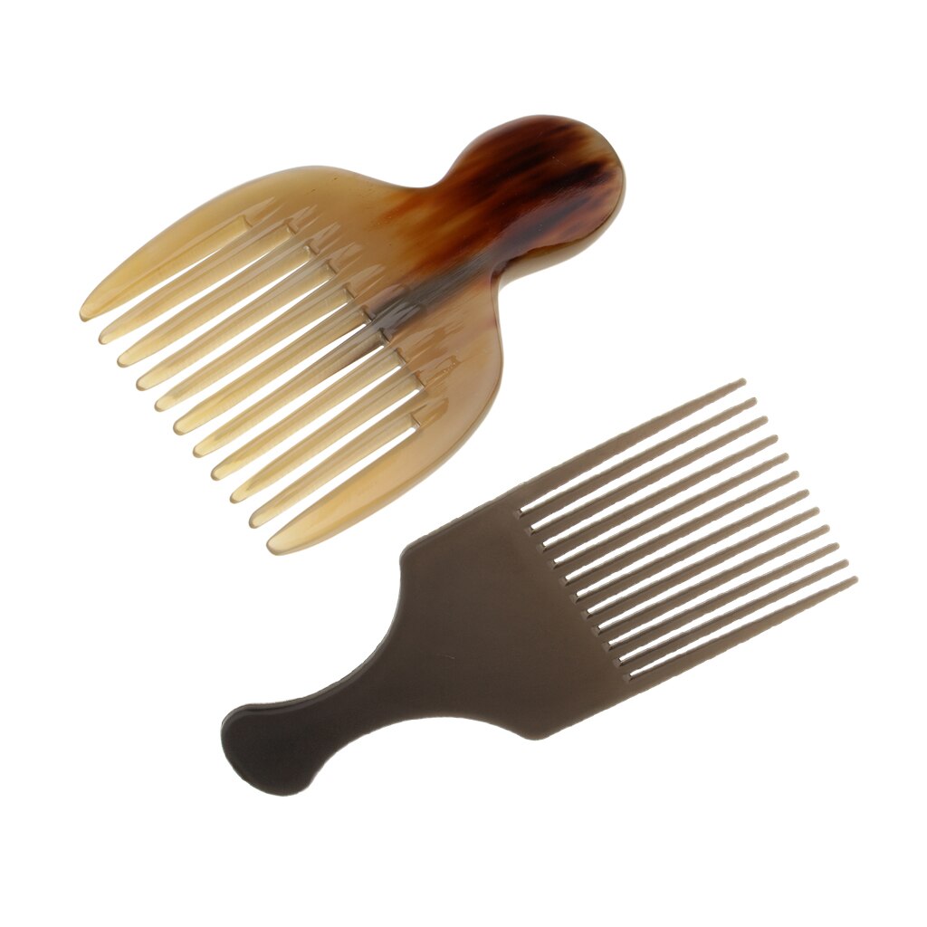 2 Styles No Static Wide Tooth Hair Styling Comb Hair Pick Lifting Afro Combs