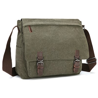 Mannen messenger bags bolsa masculina reisschoudertassen draagbare ordenadores canvas aktetas chapeu masculino: Legergroen