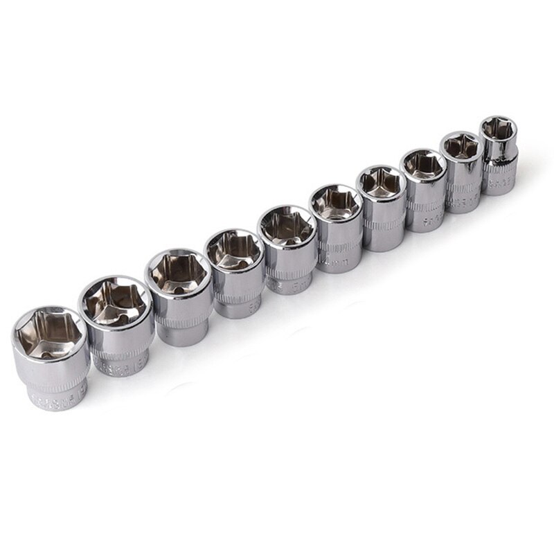10pc 3/8 tuuman lyhyt pitkä hylsysarja crv 10-19mm hylsyadapteri momenttiräikkähylsyn jakoavaimen korjaustyökalulle