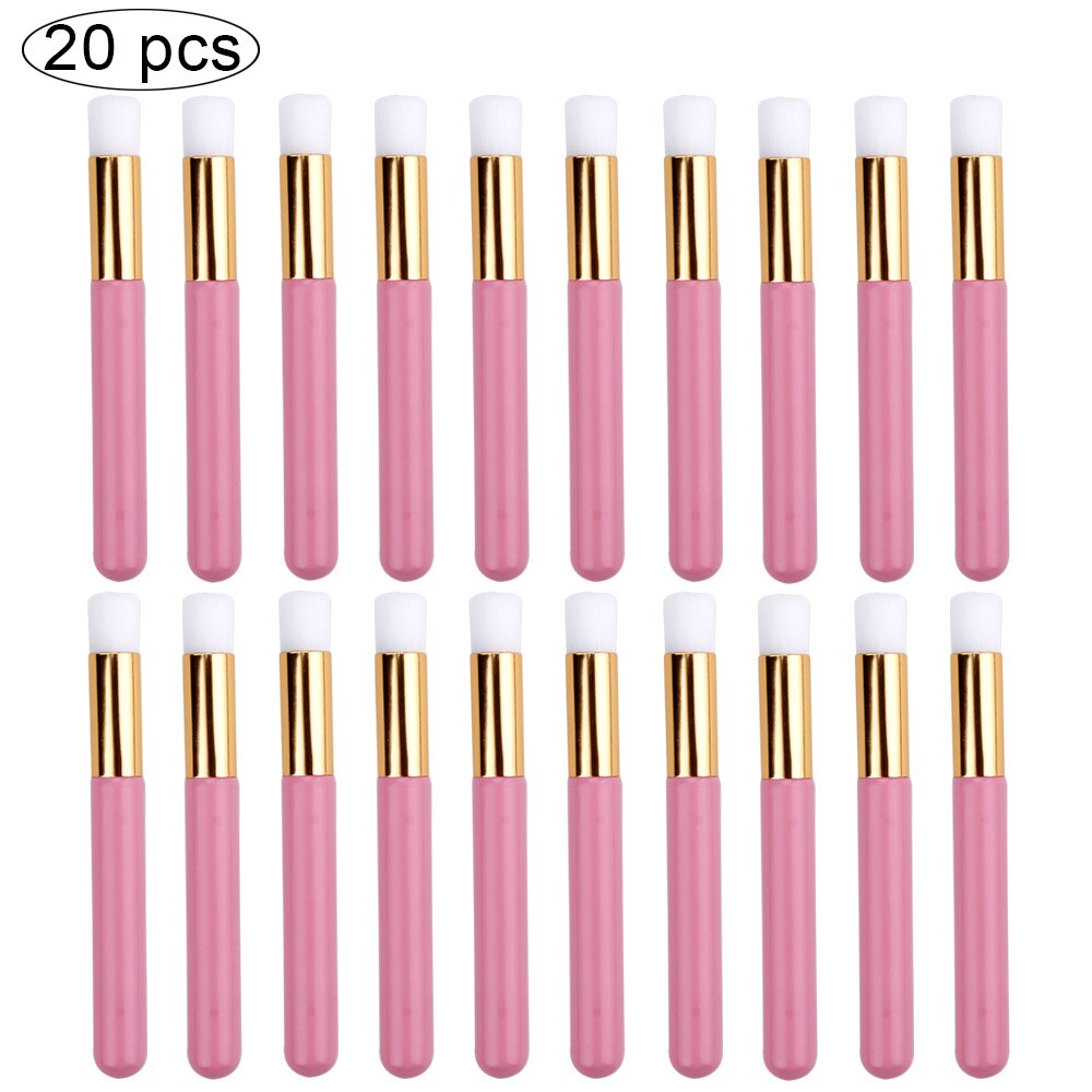 Cepillo 20 piezas para limpiar pestañas, cepillo limpiador de extensiones, cepillo para la nariz, limpiador de pestañas, cepillos de maquillaje cosméticos, 10/10: 20pcs pink