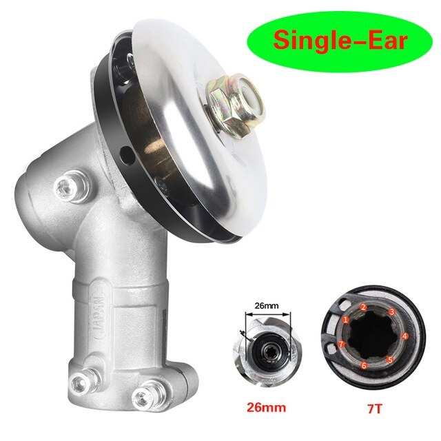 26mm/28mm Trimmer Gearbox Gearhead Brushcutter Grass Trimmer Replace Gear Head Lawn Mower Parts Gardening Tool 7 9 Teeth: 26mm 7T