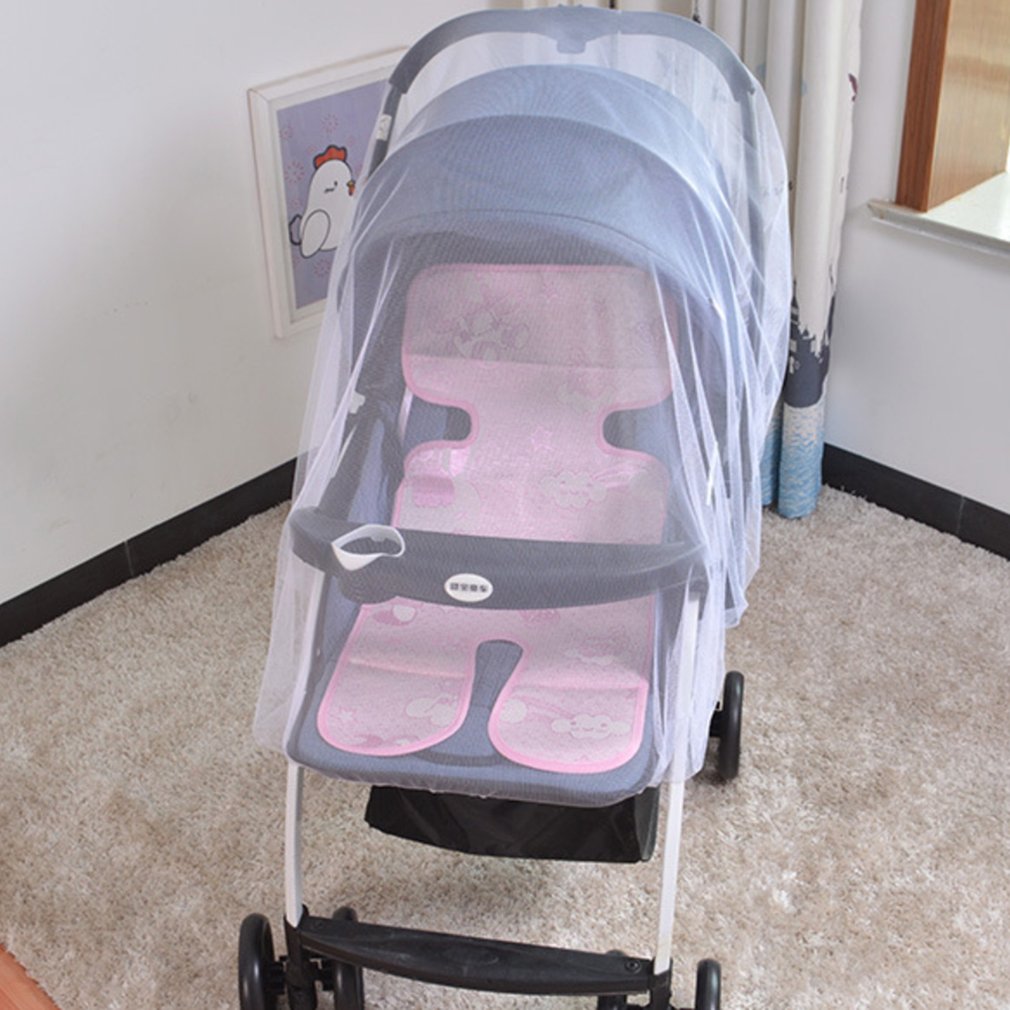 Nourrissons bébé poussette poussette moustique insecte Isolation Net sûr maille Buggy Net poussette couverture complète blanc filet 150cm