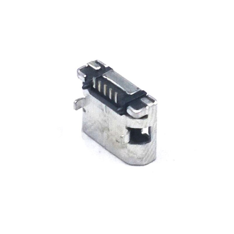 50 st/lot flat edge dip 5 pin typ b micro usb kontakt hona flat port jack tail socket för samsung lenovo huawei zte ect