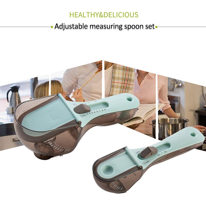 Adjustable Measuring Cups Multi-functional Spoons Sets with Scale Measuring Scoop Precise For Cooking 5ml To 30ml Kitchen Tools