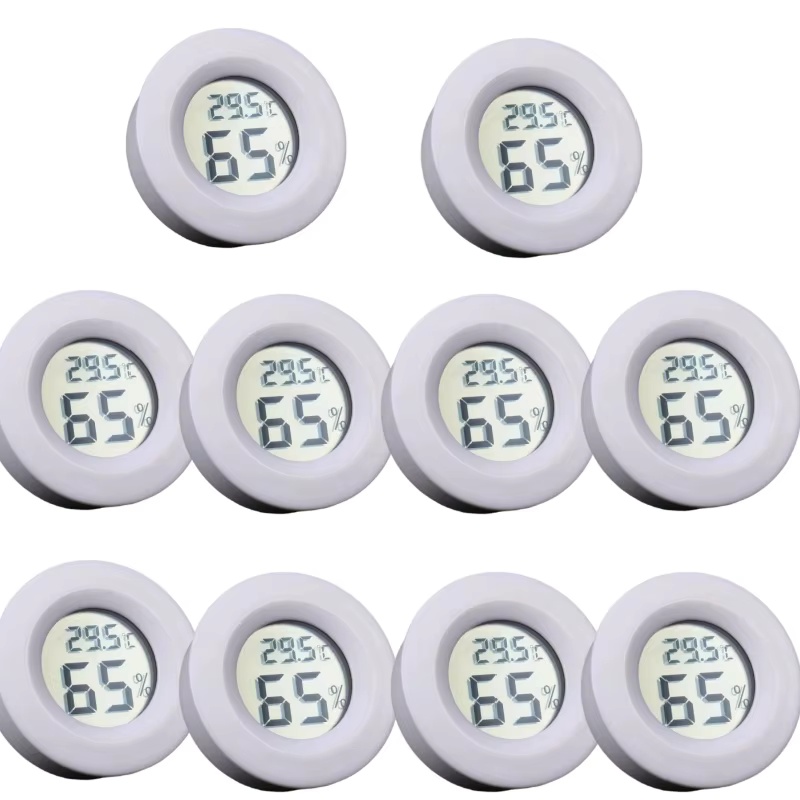 1~10pcs Mini Hygrometer Thermometer Fahrenheit or Celsius Meter Digital LCD Monitor Indoor Room Round Humidity Temperature Gauge