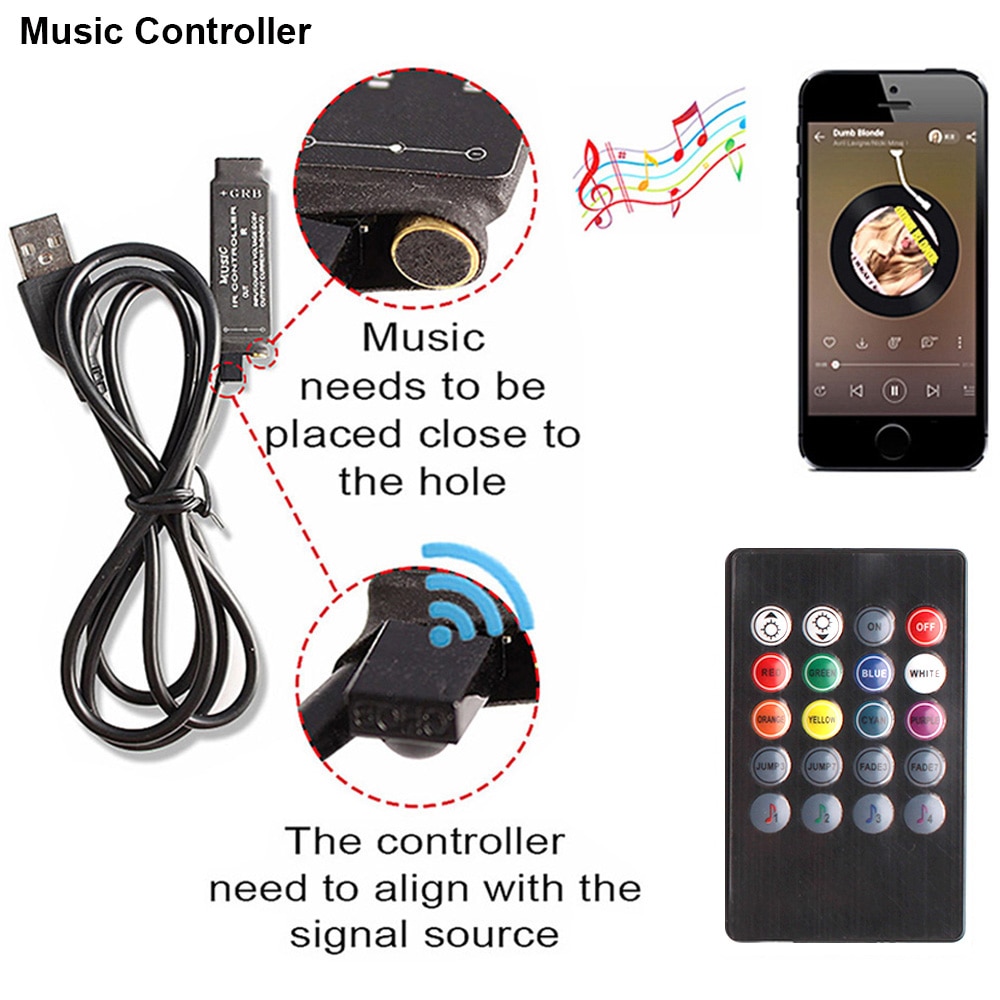Bluetooth Usb Rgb Led Strip Licht 5V Volt Muziek Ir Rf Afstandsbediening 3 17 44 Toetsen Afstandsbediening Draadloze voor Rgb 5050 2835 Led Strip