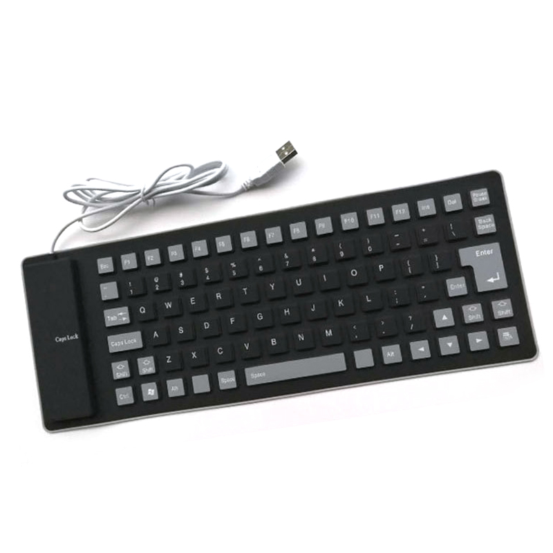 Tragbare Weichen Wasserdichte Silikon Flexible Roll Up Stille Tastatur für Laptop Staub und Wasserdichte Tastatur: BK