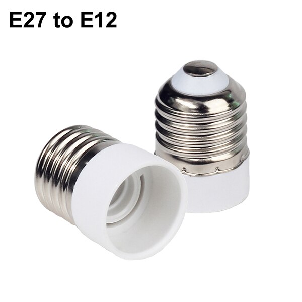 Base de lámpara E27 macho a E14 G9 E12 B22 G4 MR16 GU10 E40 hembra, soporte de lámpara, adaptador de enchufe para bombilla LED de maíz, 1 ud.: E27 to E12