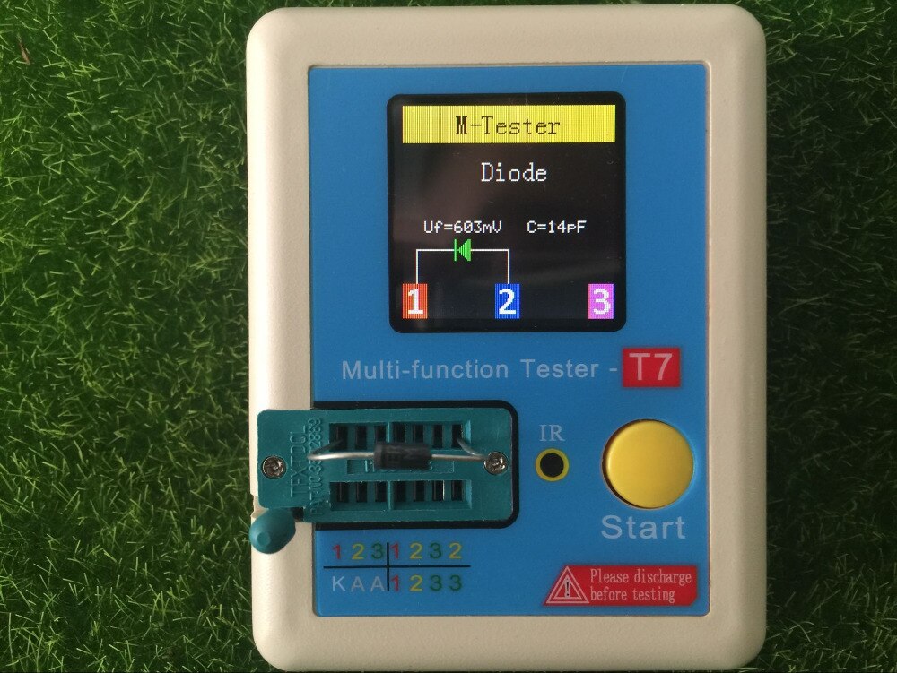 T7 transistor tester tft diode triode kapacitans meter lcr esr meter npn pnp mosfet ir multifunktion tester multimeter