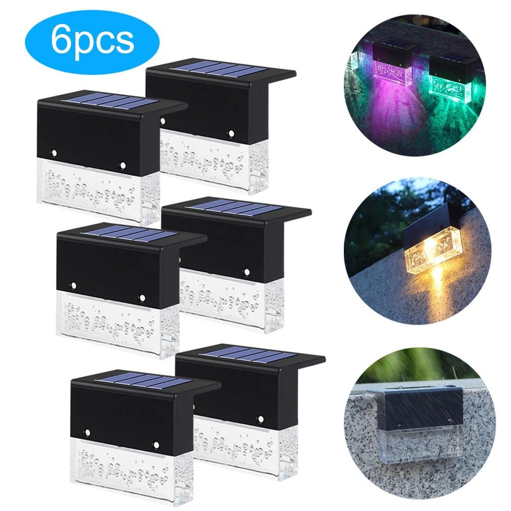 Warm White +RGB Changeable Solar Path Stair LED Deck Lights Garden Fence Wall Landscape Lamp Energy-efficient Driveway Light