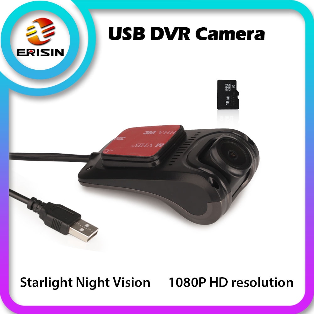 650K Dvr Erisin Camera Dashcam Usb Android 5.1-10.0 Hd 1080P 150 ° Night View Voor Android auto Stereo Autoradio