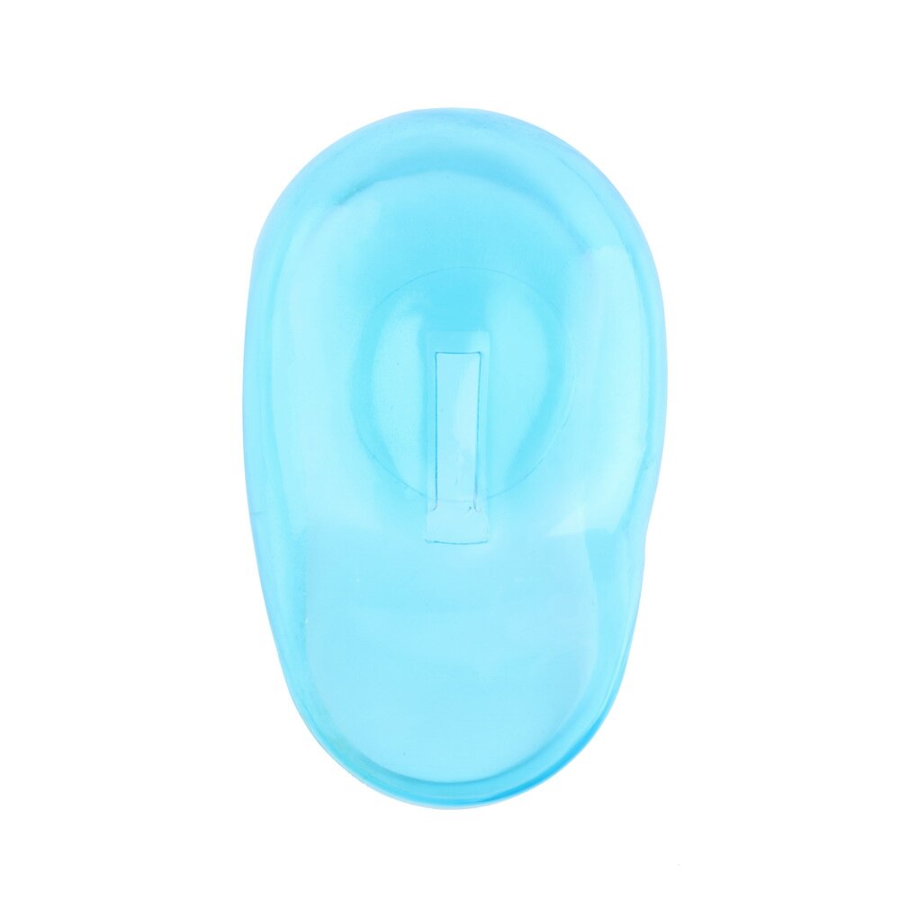 2 stuks universele, doorzichtige siliconen oorkapjes voor haarverf, beschermen de salonkleur blauw en beschermen de oren tegen de kleurstof.
