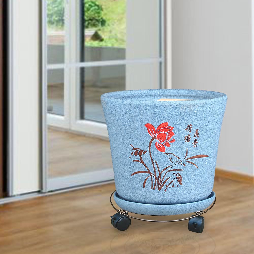 Heavy Duty Plant Pot Caddy Metal Plant Trolley Rolling Plant Dolly for Outdoor or Indoor Plant Tray with Wheels Flower Pot Rack