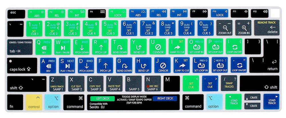 Genväg snabbtangent silikon tangentbordsskal hudfilm för macbook air 13 tum  a1932 släppt med retina display eu / us: Serato dj