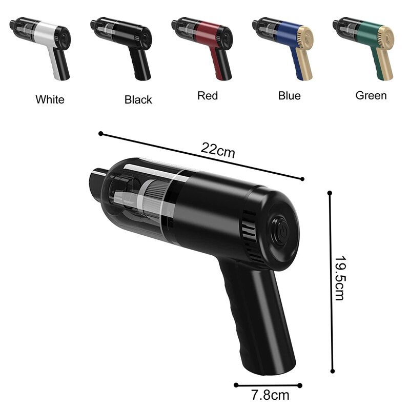 Aspiradora inalámbrica para coche, miniaspirador con carga USB, portátil, de mano, para escritorio, para el hogar