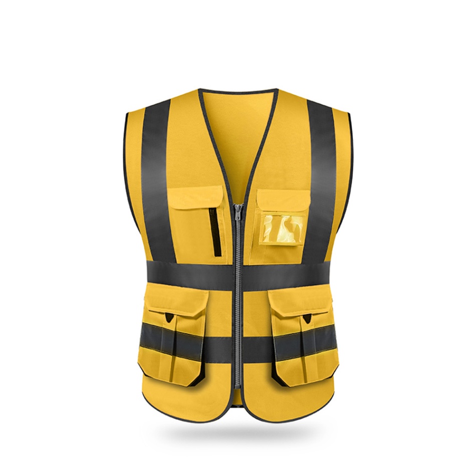 Gilet de sécurité réfléchissant haute visibilité | Vêtements de travail de sécurité, moto de jour, moto: Or / M