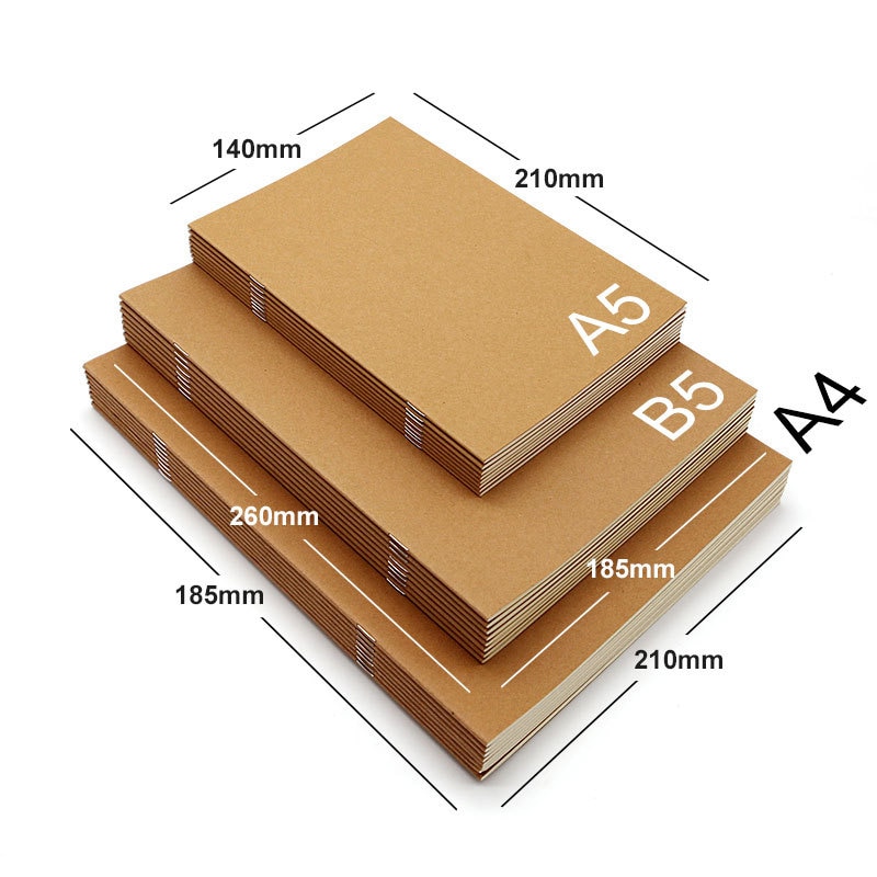 Simple Notebook Student Workbook Cowhide Cover Book School Office Notepad Homework Book Reading Note books Exercise Book