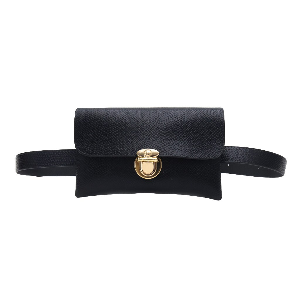 Сумка женская fanny Pack Frauen Taille Gürtel Tasche serpentin Jahrgang Taille Taschen Mädchen miserabel Beutel Telefon Leder Brust Packss 4: schwarz
