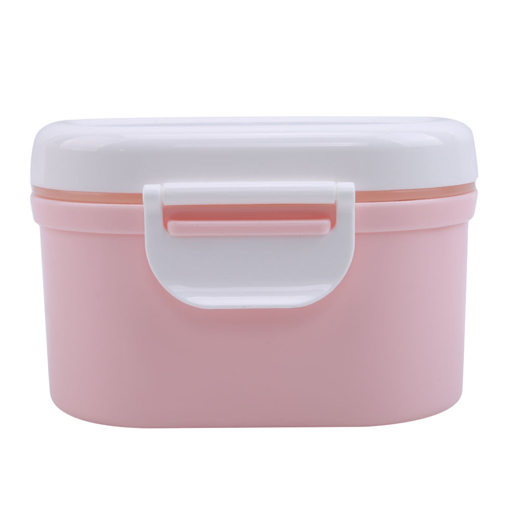 Caja de almacenamiento portátil para fórmula de bebé, dispensador de leche en polvo para niños, contenedor de comida, caja de alimentación para niños, caja de comida de polipropileno: pink small