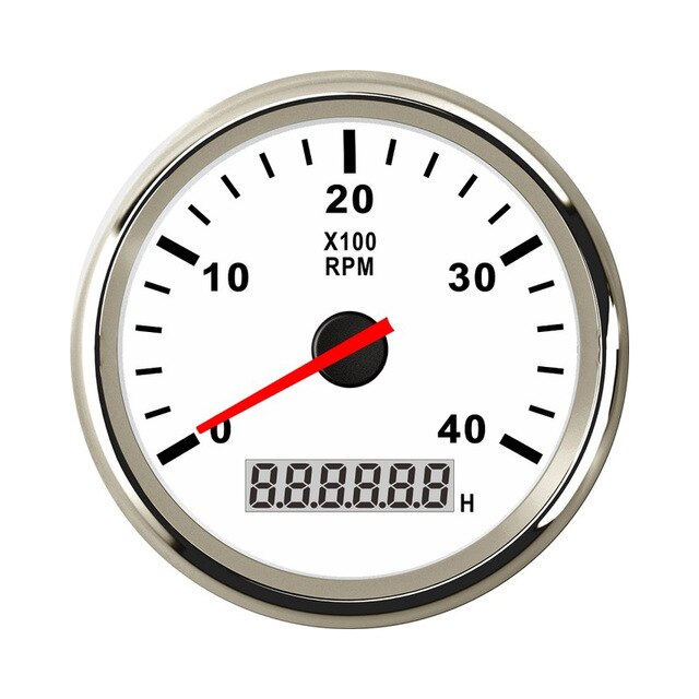 Bil båt varvräknare mätare lcd timräknare 3000 ~ 6000 rpm varvräknare marin varvräknare 12v/24v röd bakgrundsbelysning horometro rpm: Ws4000 varv / min
