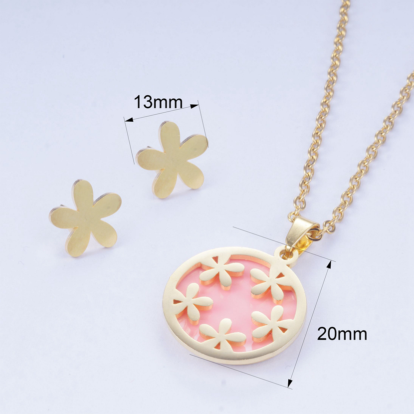 Yunkingdom conjunto de joyas corazón redondo delfín resina Acero inoxidable conjuntos de joyas COLLAR COLGANTE pendientes para mujeres