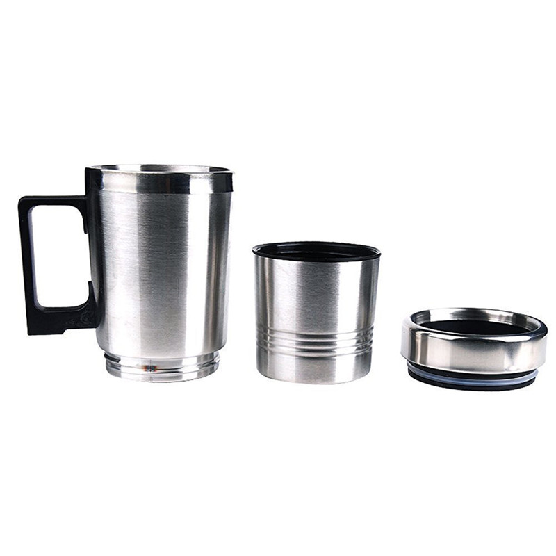 Voiture en acier inoxydable 24v voyage taille électrique café lait thé eau tasse bouilloires tasses à boire réchauffeur Thermos pour voiture