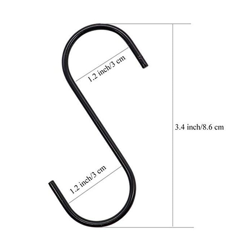 3- pack svarta runda kraftiga s formade krokar köks typ krokar hem förvaring arrangörer tillbehör
